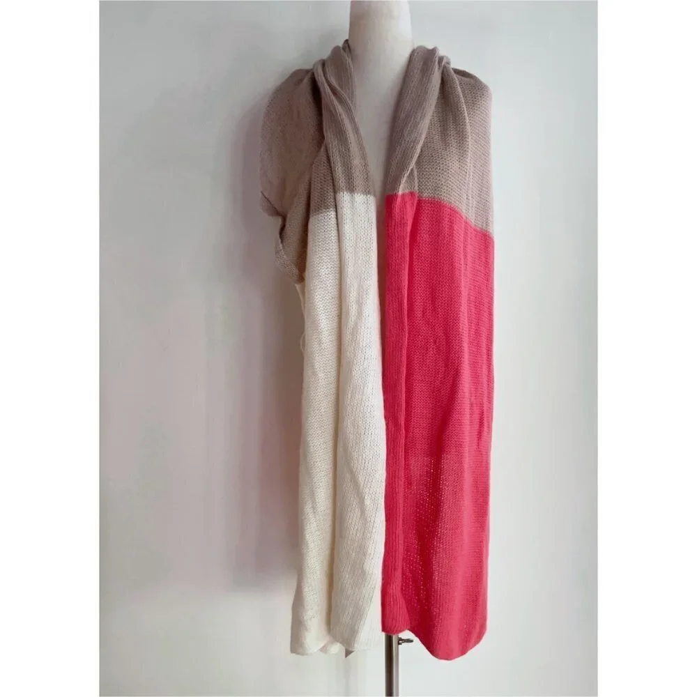 NWT J. Crew Colorblock Oversized Long Wool Rabbit Hair Blend Scarf Wrap OS‌